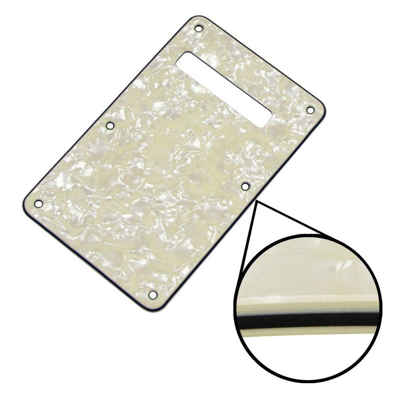 FLEOR SSS 8 Hole Vintage ST Pickguard Guitar Back Plate with Screw for Vintage ST Style Guitar Parts, 4Ply Aged Pearl - Image 5